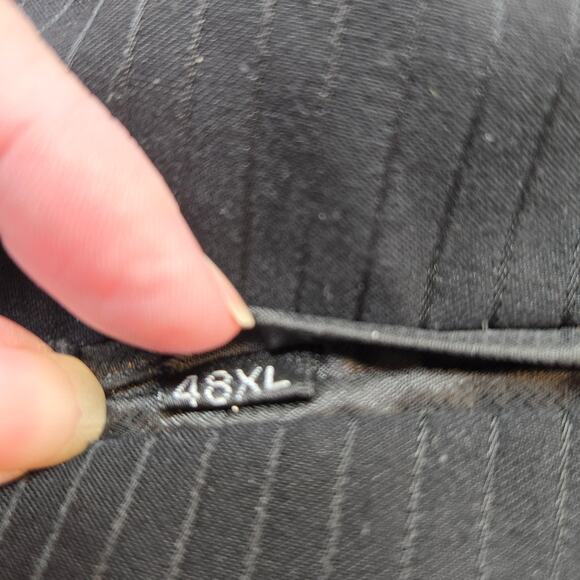 Lineage Men's Blazer 48XL 48 XL Sport Coat Gray Stripe Suit Jacket 3 Buttons - Picture 5 of 9